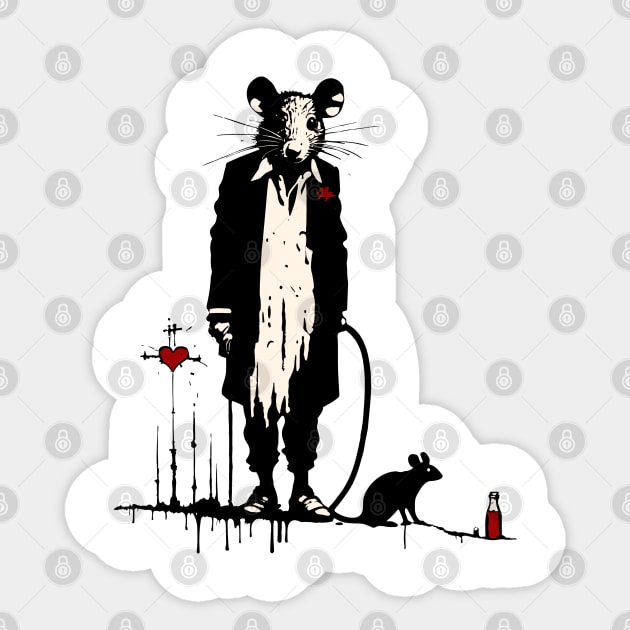 Dope Fiend Cute Rat Graffiti Style Sticker by SunGraphicsLab